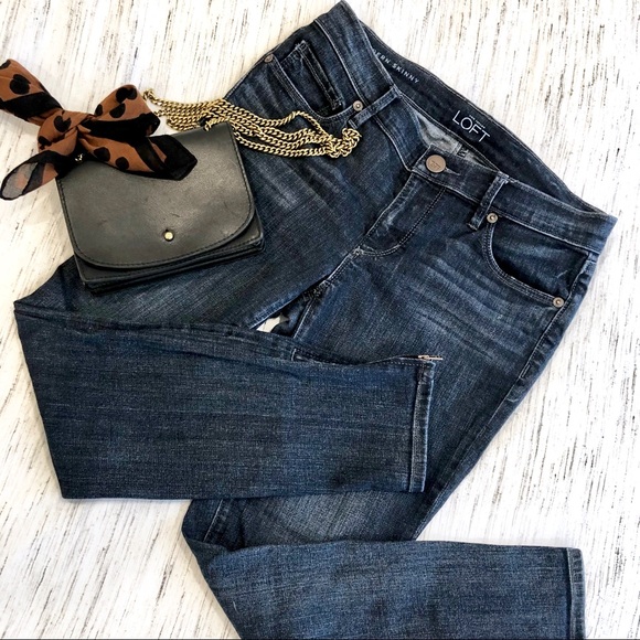 Loft Modern Skinny Ankle Zip Jeans Size 26P /2P - Picture 6 of 7